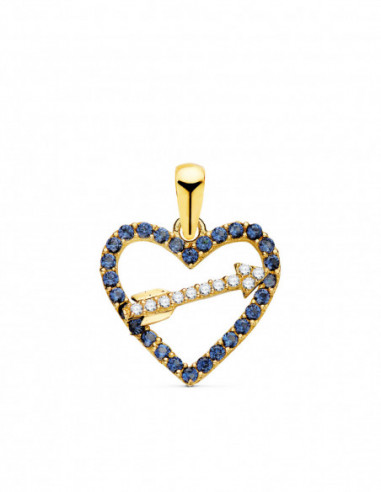 18K COLGANTE ORO AMARILLO CORAZON CON...
