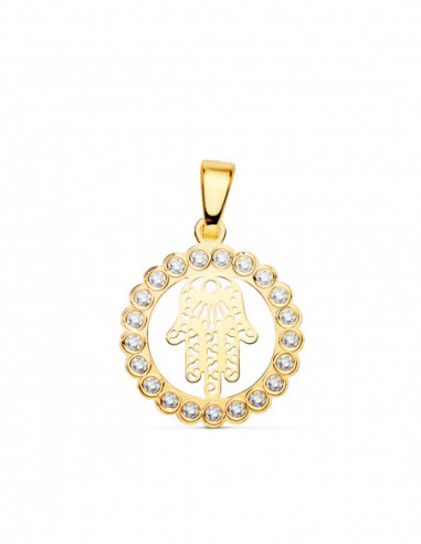 18K COLGANTE ORO AMARILLO MANO DE...