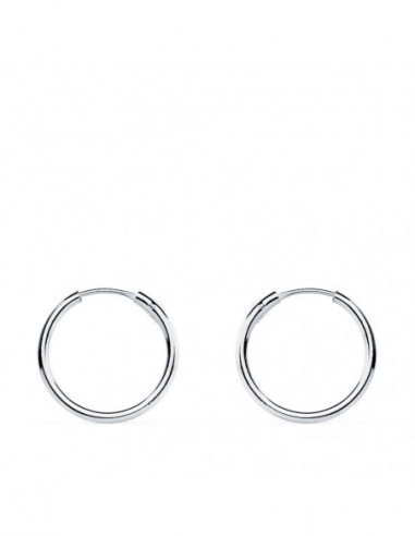 18K AROS ORO BLANCOS HUECOS REDONDOS...