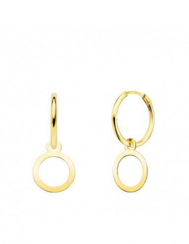 18K AROS ORO AMARILLO TUBO CON...