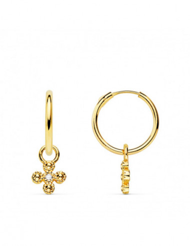 18K AROS TUBO REDONDO ORO AMARILLO...