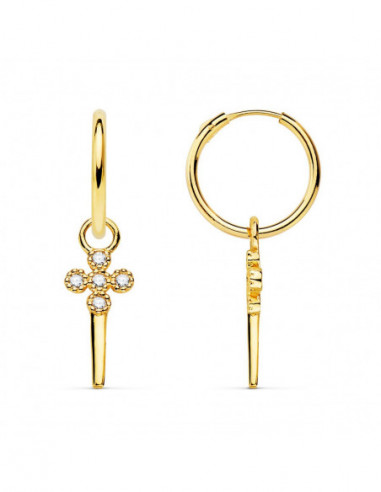 18K AROS TUBO REDONDO ORO AMARILLO...