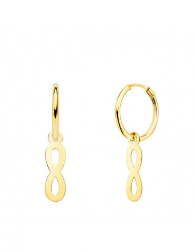 18K AROS ORO AMARILLO TUBO CON...