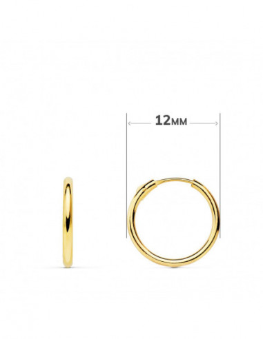 18K AROS ORO AMARILLO TUBO CON LUNA...