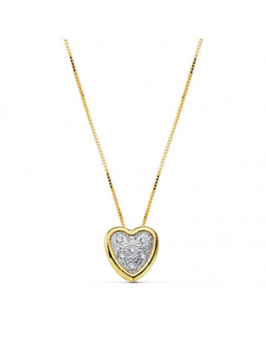 18K COLGANTE CORAZON CADENA 42CM
