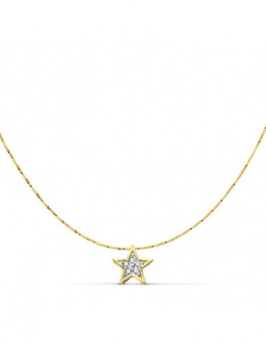 18K GARGANTILLA ESTRELLA 6X6 MM...