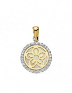 18K COLGANTE BICOLOR FLOR... 2