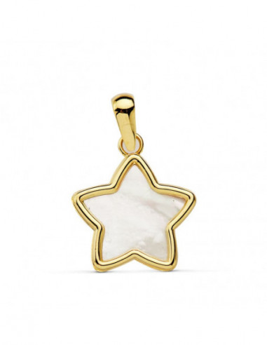 18K COLGANTE ESTRELLA NACAR 12X12 MM