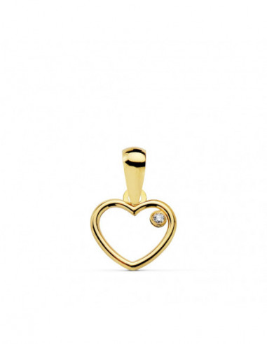 18K COLGANTE CORAZON CIRCONITA 9X8 MM