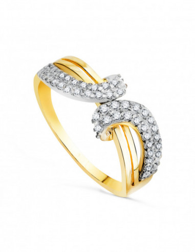 18K SORTIJA ORO BICOLOR CALADA CON...