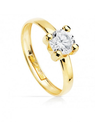18K SOLITARIO ORO AMARILLO CIRCONITA...