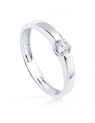 18K SOLITARIO ORO BLANCO CIRCONITA 4 MM