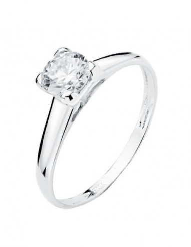18K SOLITARIO ORO BLANCO CIRCONITA 6 MM
