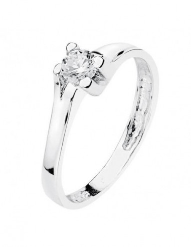 18K SOLITARIO ORO BLANCO CIRCONITA 5 MM
