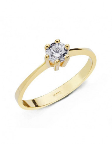 18K SOLITARIO ORO AMARILLO CIRCONITA...