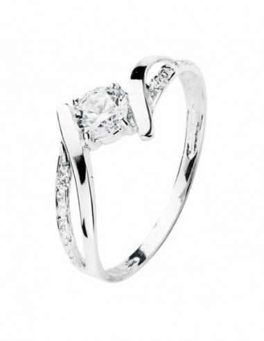 18K SOLITARIO ORO BLANCO CIRCONITAS 4 MM