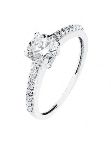 18K SOLITARIO ORO BLANCO CIRCONITAS 6 MM