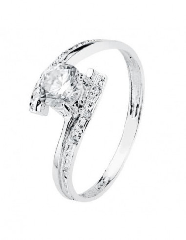 18K SOLITARIO ORO BLANCO CIRCONITAS 5 MM