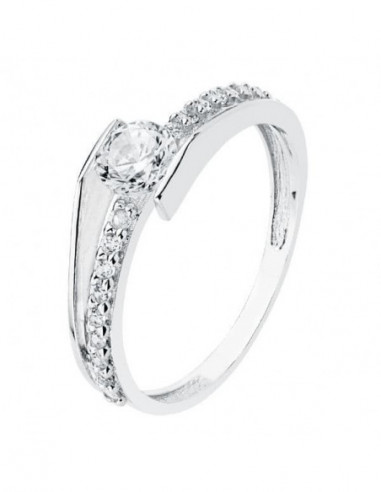 18K SOLITARIO ORO BLANCO CIRCONITAS 6 MM