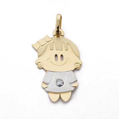 9K COLGANTE ORO BICOLOR...