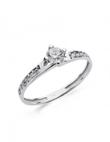 18K SOLITARIO ORO BLANCO CIRCONITAS 4 MM