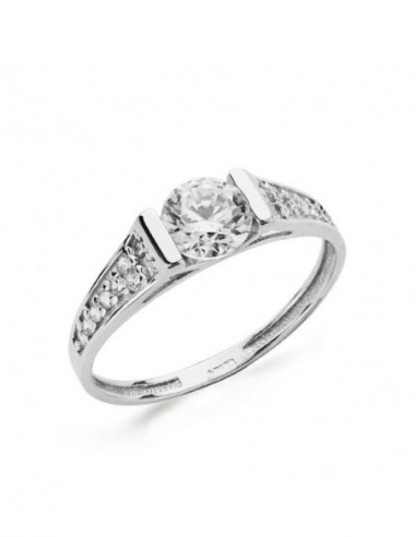 18K SOLITARIO ORO BLANCO CIRCONITAS 5 MM