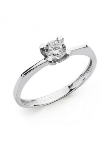 18K SOLITARIO ORO BLANCO CIRCONITA 5 MM