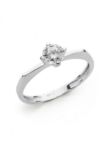 18K SOLITARIO ORO BLANCO CIRCONITA 5 MM