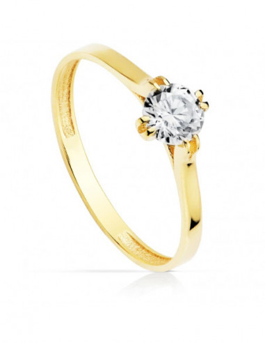 18K SOLITARIO ORO AMARILLO CIRCONITA...