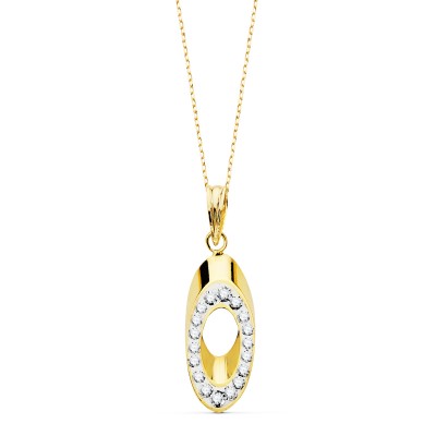 18K COLGANTE BICOLOR OVAL...