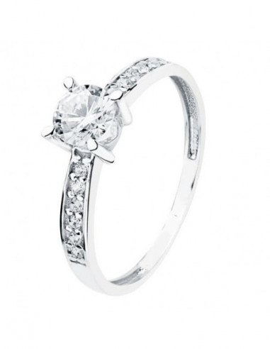 18K SOLITARIO ORO BLANCO CIRCONITAS 5 MM