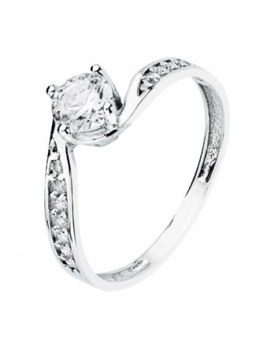 18K SOLITARIO ORO BLANCO CIRCONITAS 5 MM
