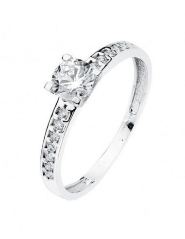 18K SOLITARIO ORO BLANCO CIRCONITAS 5 MM