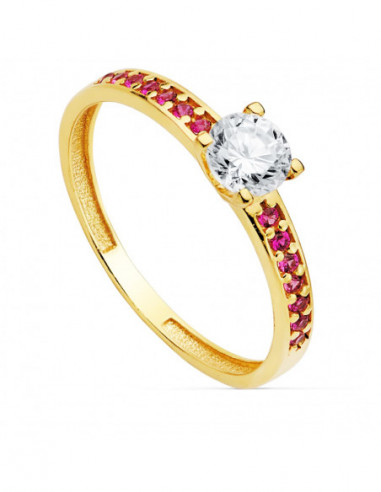 18K SOLITARIO ORO AMARILLO GARRAS...