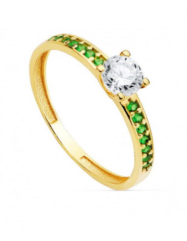 18K SOLITARIO ORO AMARILLO GARRAS...