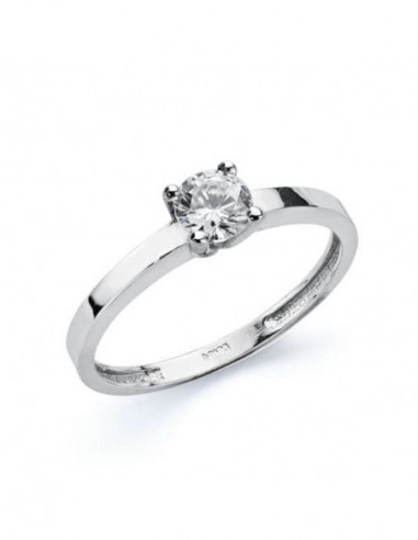18K SOLITARIO ORO BLANCO 4 MM