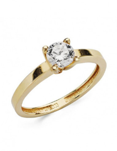 18K SOLITARIO ORO AMARILLO CIRCONITA...