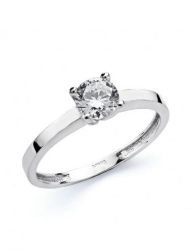 18K SOLITARIO ORO BLANCO CIRCONITA...