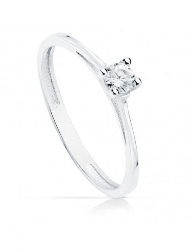 18K SOLITARIO ORO BLANCO CIRCONITA...