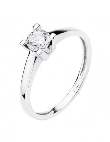 18K SOLITARIO ORO BLANCO CIRCONITA 5 MM
