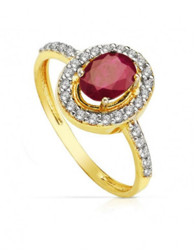 18K SORTIJA BICOLOR RUBI 7X5...