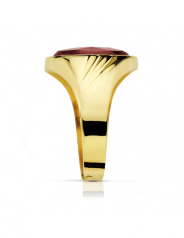 18K SELLO PIEDRA OVAL RUBI SPINEL....