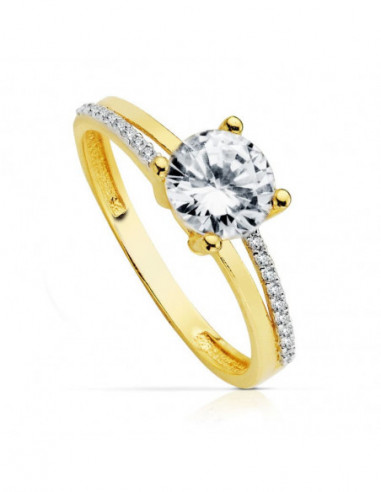 18K SOLITARIO 7 MM ORO BICOLOR...