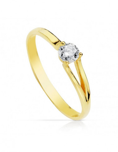 18K SOLITARIO ORO AMARILLO 4 MM