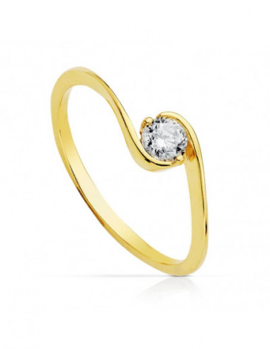 18K SOLITARIO ORO AMARILLO 4 MM