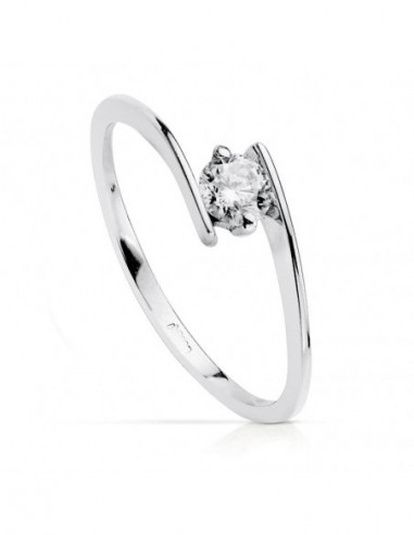18K SOLITARIO ORO BLANCO 4 MM