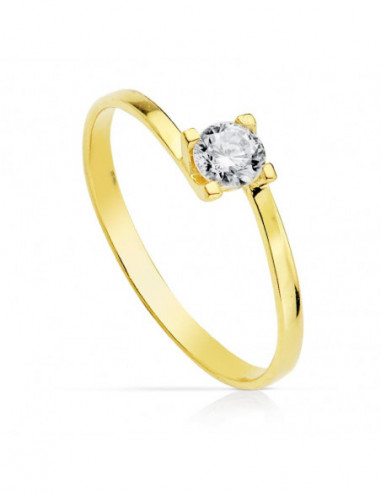 18K SOLITARIO ORO AMARILLO 4 MM