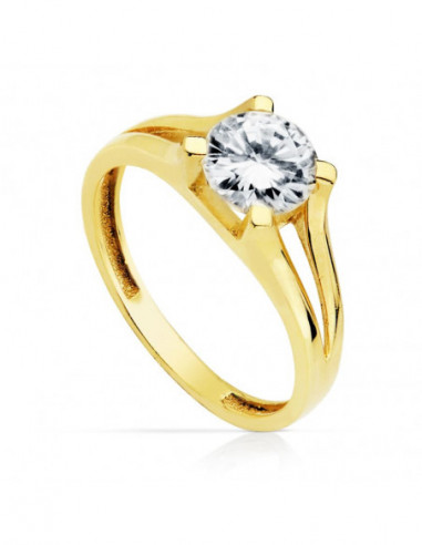 18K SOLITARIO ORO AMARILLO 7 MM