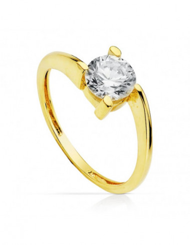 18K SOLITARIO ORO AMARILLO 7 MM