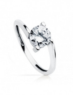 18K SOLITARIO ORO BLANCO 7 MM 2